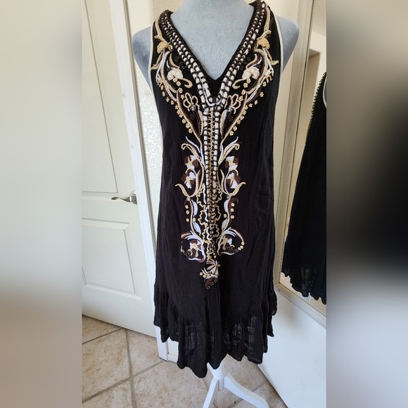 Free people crazy for love beaded tassel v-neck dress - Picture 4 of 10